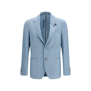 Lardini Blue Silk Men's Blazer